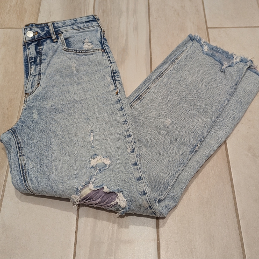 Anthropologie Pilcro Vintage Straight Distressed High Rise Jeans 27 28 - Picture 3 of 10